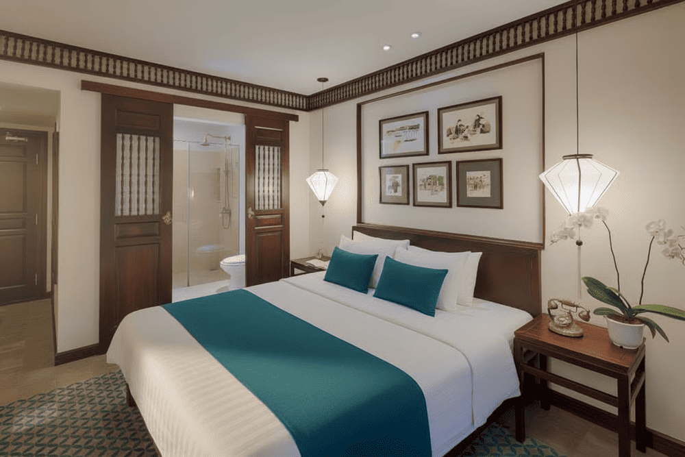 A cozy and elegant room at Little Hoi An, blending traditional Vietnamese design with modern comfort for a relaxing stay. (Source: littlehoian.com)